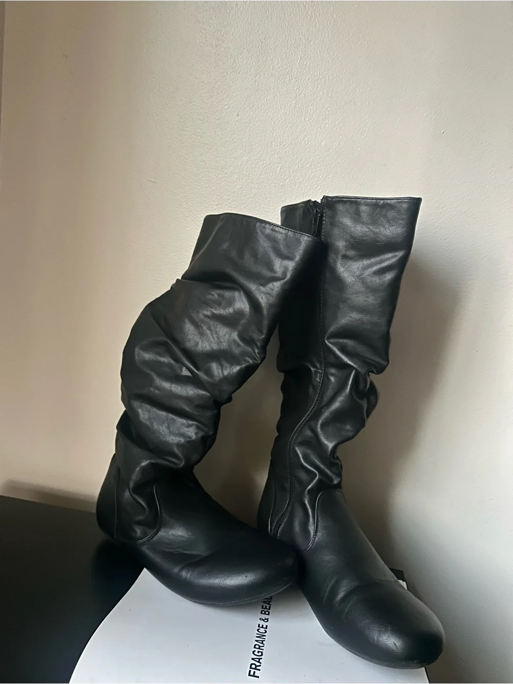 Black Slouchy Knee-High Women's Boots 11